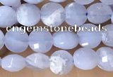 CCB551 15.5 inches 4mm faceted coin blue lace agate beads