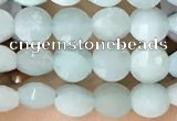 CCB552 15.5 inches 4mm faceted coin amazonite gemstone beads