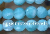 CCB553 15.5 inches 4mm faceted coin amazonite beads wholesale