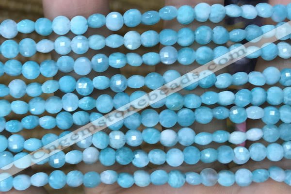 CCB553 15.5 inches 4mm faceted coin amazonite beads wholesale