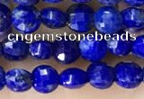 CCB554 15.5 inches 4mm faceted coin lapis lazuli beads wholesale