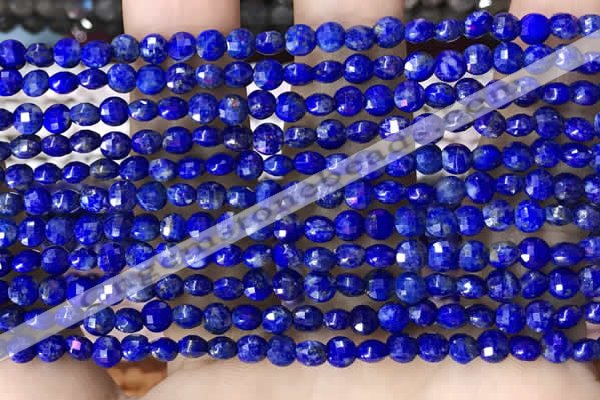 CCB554 15.5 inches 4mm faceted coin lapis lazuli beads wholesale