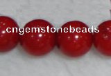 CCB58 15.5 inches 13-14mm round red coral beads Wholesale