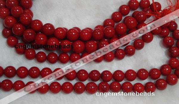 CCB58 15.5 inches 13-14mm round red coral beads Wholesale