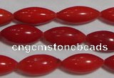 CCB59 15.5 inches 5*12mm rice shape red coral beads Wholesale