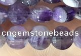 CCB602 15.5 inches 6mm faceted coin dogtooth amethyst  eads