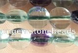 CCB605 15.5 inches 6mm faceted coin fluorite gemstone beads