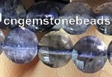 CCB606 15.5 inches 6mm faceted coin iolite gemstone beads