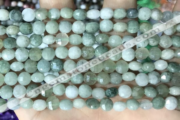 CCB619 15.5 inches 6mm faceted coin jade gemstone beads