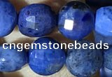 CCB623 15.5 inches 6mm faceted coin blue dumortierite beads