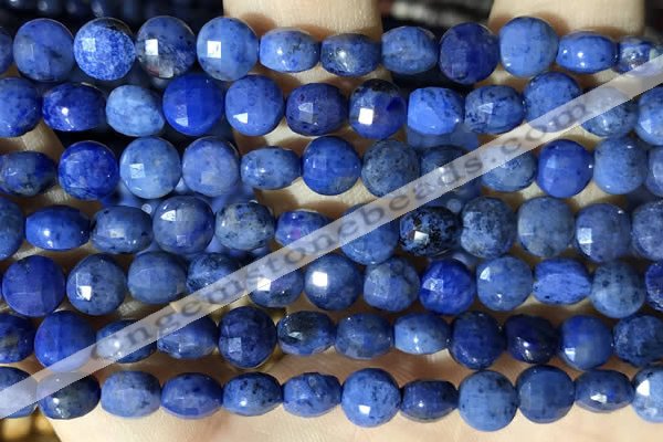 CCB623 15.5 inches 6mm faceted coin blue dumortierite beads