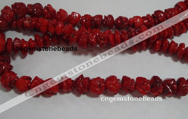 CCB63 15.5 inches 13mm rose shape red coral beads Wholesale