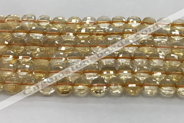 CCB686 15.5 inches 10mm faceted coin citrine gemstone beads