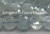 CCB700 15.5 inches 6mm faceted coin aquamarine gemstone beads