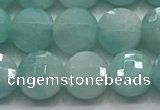 CCB701 15.5 inches 6mm faceted coin amazonite gemstone beads