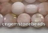 CCB704 15.5 inches 6mm faceted coin pink opal gemstone beads