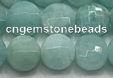 CCB721 15.5 inches 8mm faceted coin amazonite gemstone beads