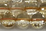 CCB723 15.5 inches 8mm faceted coin citrine gemstone beads