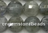 CCB726 15.5 inches 8mm faceted coin labradorite gemstone beads