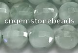 CCB729 15.5 inches 8mm faceted coin green angel skin gemstone beads