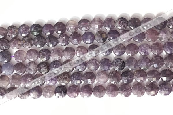 CCB757 15.5 inches 8mm faceted coin Chinese tourmaline beads