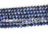 CCB760 15.5 inches 8mm faceted coin blue dumortierite beads