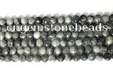 CCB765 15.5 inches 8mm faceted coin eagle eye jasper beads