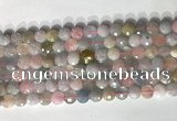 CCB768 15.5 inches 8mm faceted coin morganite gemstone beads