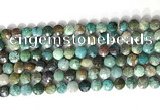 CCB769 15.5 inches 8mm faceted coin chrysocolla gemstone beads