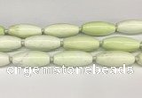 CCB783 15.5 inches 15*38mm - 16*40mm rice lemon turquoise beads