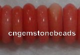 CCB81 15.5 inches 5*13mm roundel pale red coral beads Wholesale