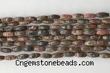 CCB810 15.5 inches 5*12mm rice leopard skin jasper beads wholesale