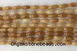 CCB812 15.5 inches 5*12mm rice pink aventurine beads wholesale