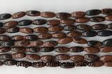 CCB814 15.5 inches 5*12mm rice mahogany obsidian beads wholesale