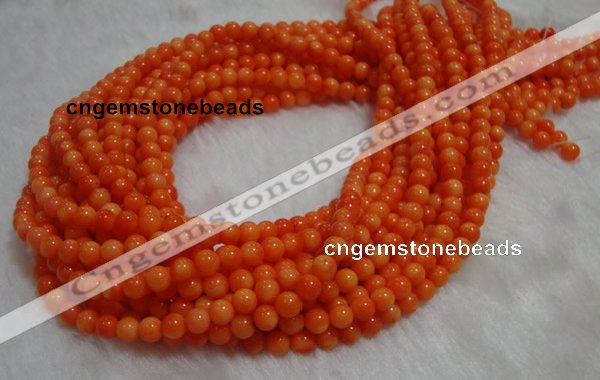 CCB82 15.5 inches 4-6mm round orange coral beads Wholesale