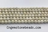 CCB822 15.5 inches 8mm round ivory jasper gemstone beads wholesale