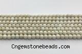 CCB824 15.5 inches 6mm round matte ivory jasper gemstone beads wholesale