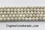 CCB826 15.5 inches 10mm round matte ivory jasper gemstone beads wholesale