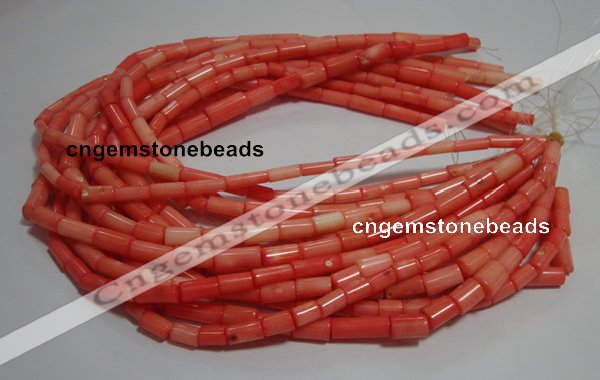 CCB84 15.5 inches 5*10mm column pink coral beads Wholesale