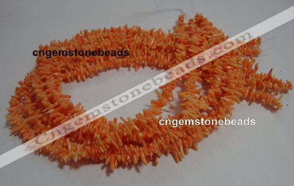 CCB86 15.5 inch 2*8mm irregular branch orange coral beads Wholesale