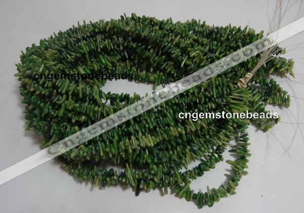 CCB87 15.5 inch 2*8mm irregular branch green coral beads Wholesale