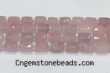 CCB888 11*15mm-12*16mm faceted cuboid rose quartz beads wholesale