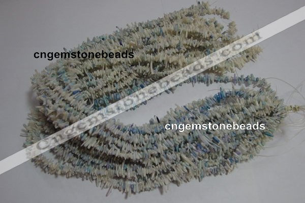 CCB89 15.5 inch 2*8mm irregular branch light blue coral beads