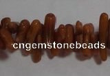 CCB90 15.5 inch 2*8mm irregular branch coffee coral beads Wholesale