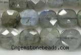 CCB901 15.5 inches 6*6mm faceted square labradorite beads