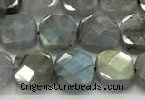 CCB903 15.5 inches 8*8mm faceted square labradorite beads