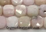 CCB909 15.5 inches 8*8mm faceted square pink opal beads