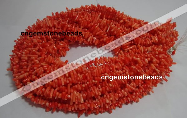 CCB91 15.5 inch 4*11mm irregular branch pale red coral chip beads