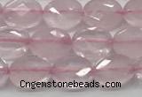 CCB915 15.5 inches 6*8mm faceted oval rose quartz beads