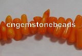 CCB92 15.5 inch 4*11mm irregular branch yellow coral chip beads